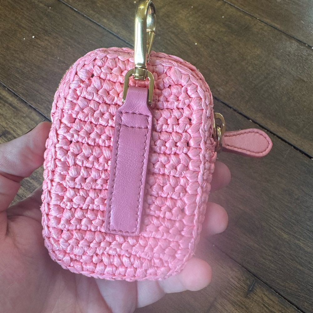 Prada Pink Woven Keychain Pouch - Picture 4 of 5